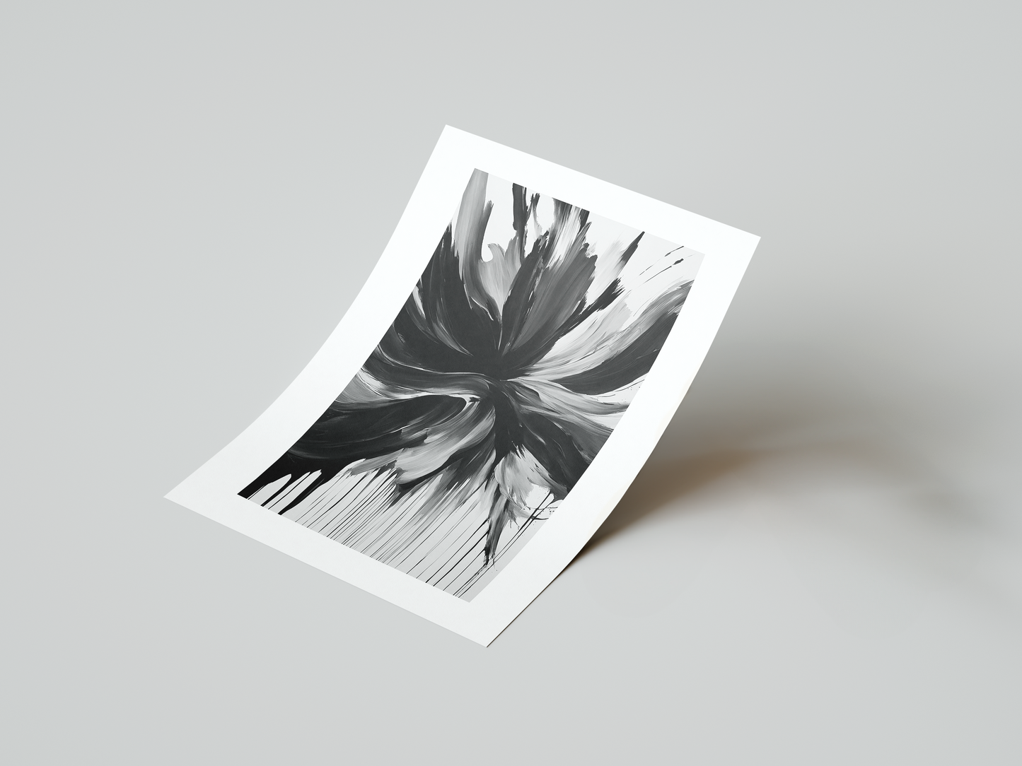 explosive paint burst monochrome art print
