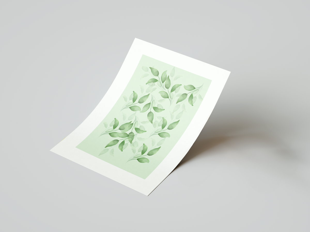 Green Leaf Pattern Art Print