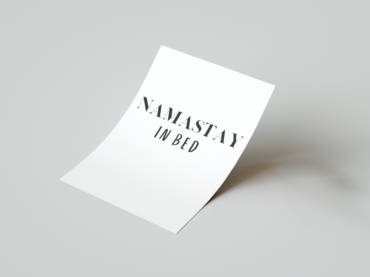 White & Black Namastay Print