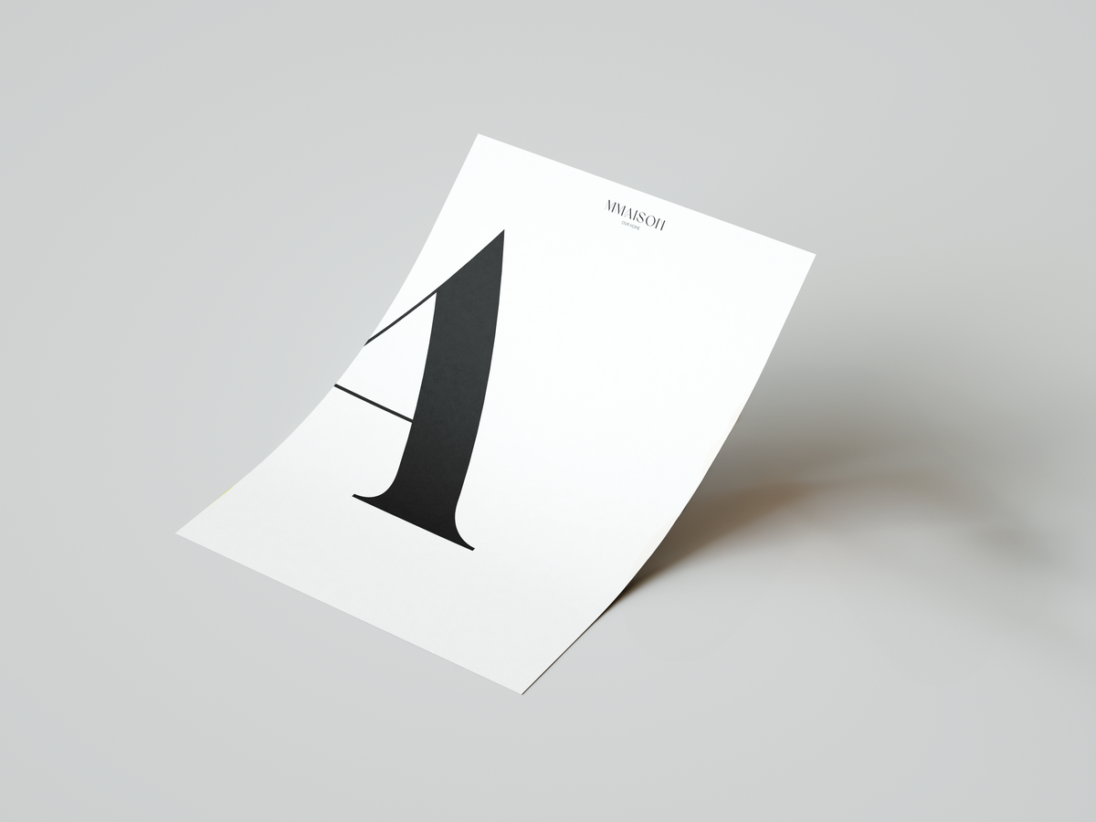 White & Black Letter "A" print