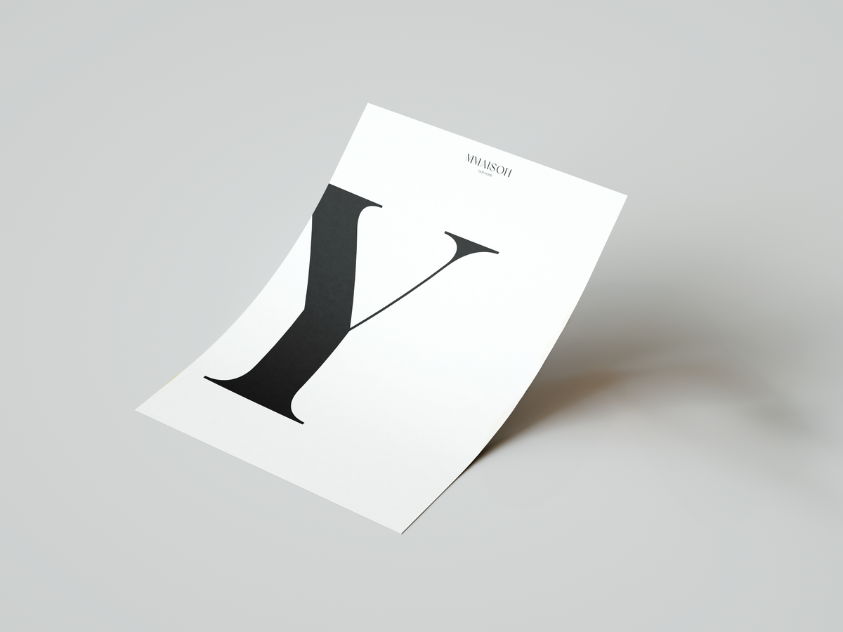 White & Black Letter "Y" Print