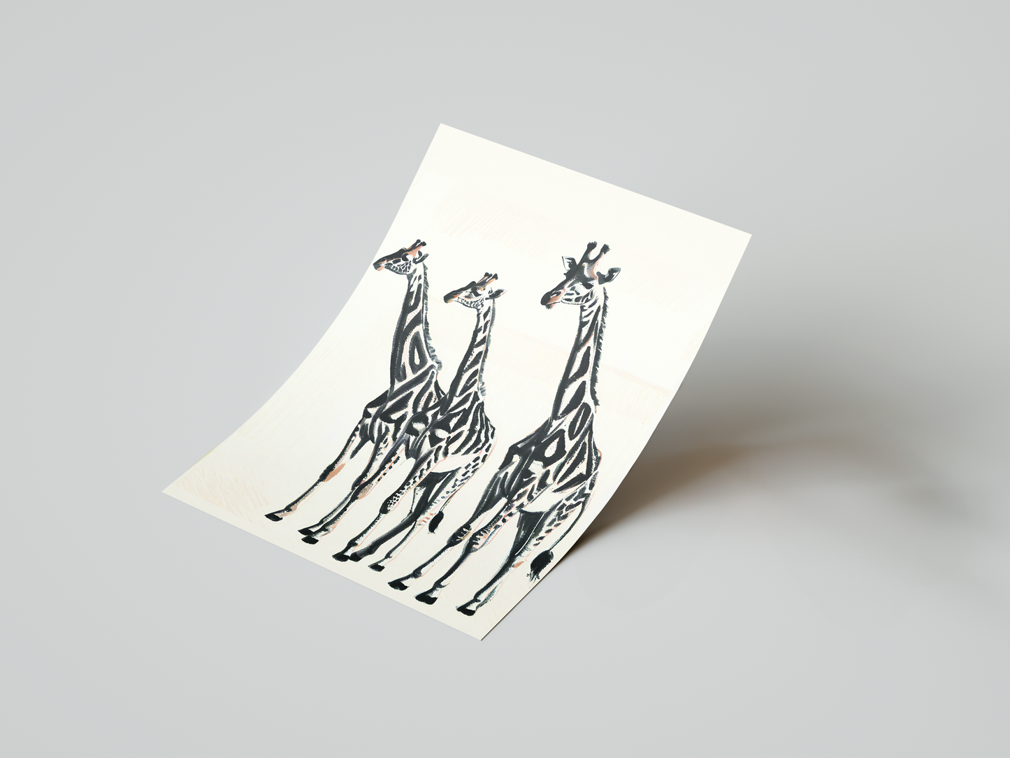 The Three Giraffes Art Print