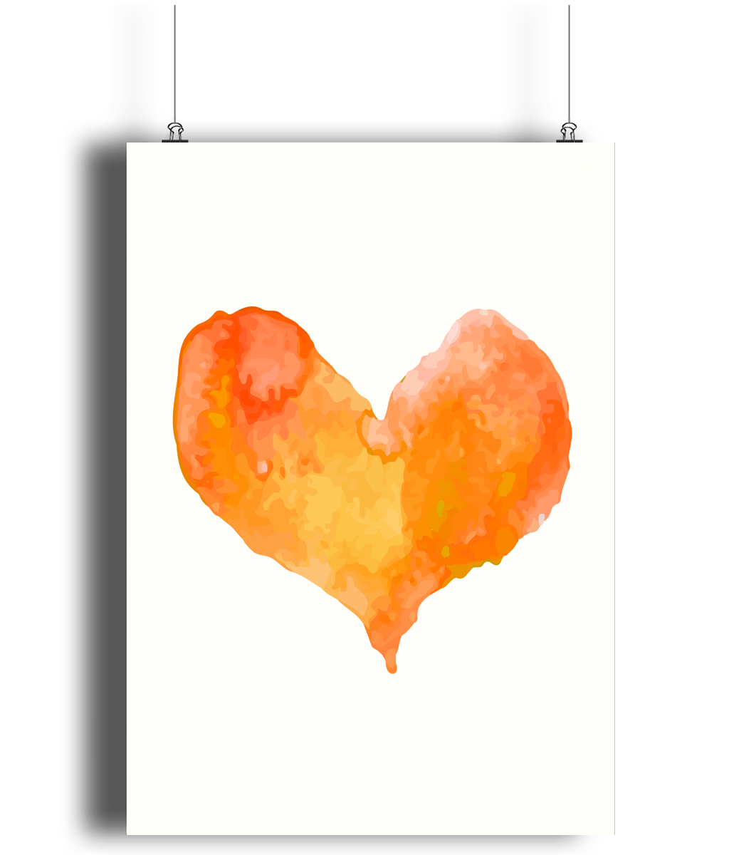 Golden Glow Heart Art Print