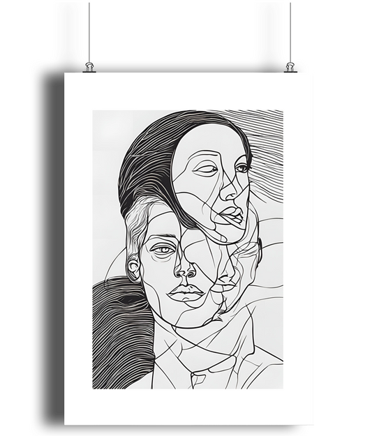 Monochrome 'Reflections of Self' Art Print 1