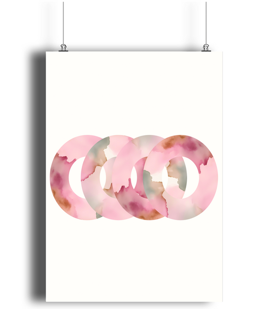 Pink Harmony Circles Art Print