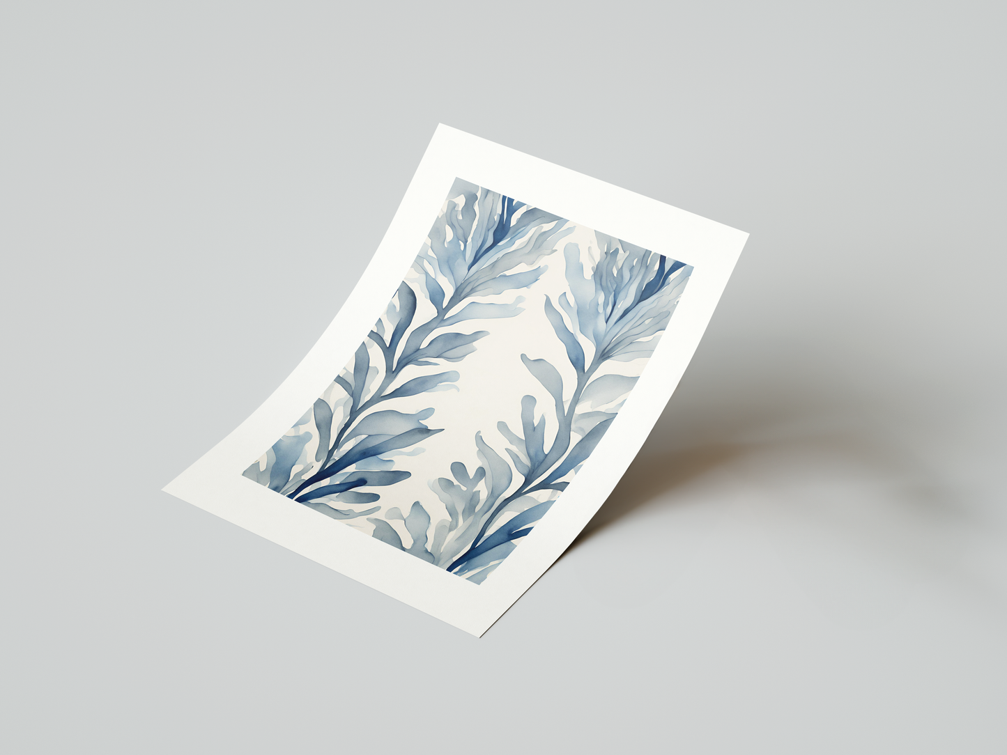 Blue Seaweed Art Print 2