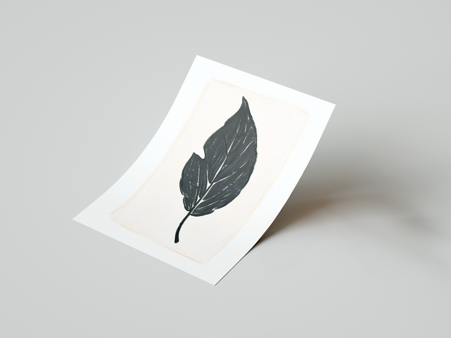 Black Botanical Leaf Art Print