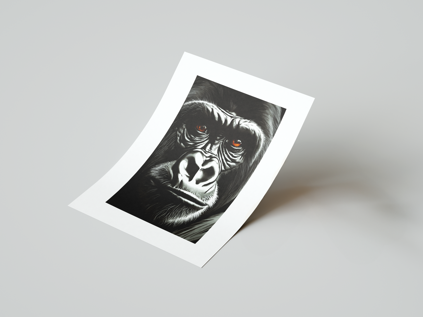 Majestic Gaze: Gorilla Wall Art Print