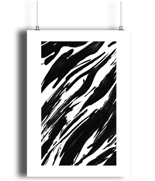 Bold Monochrome Strokes Art Print