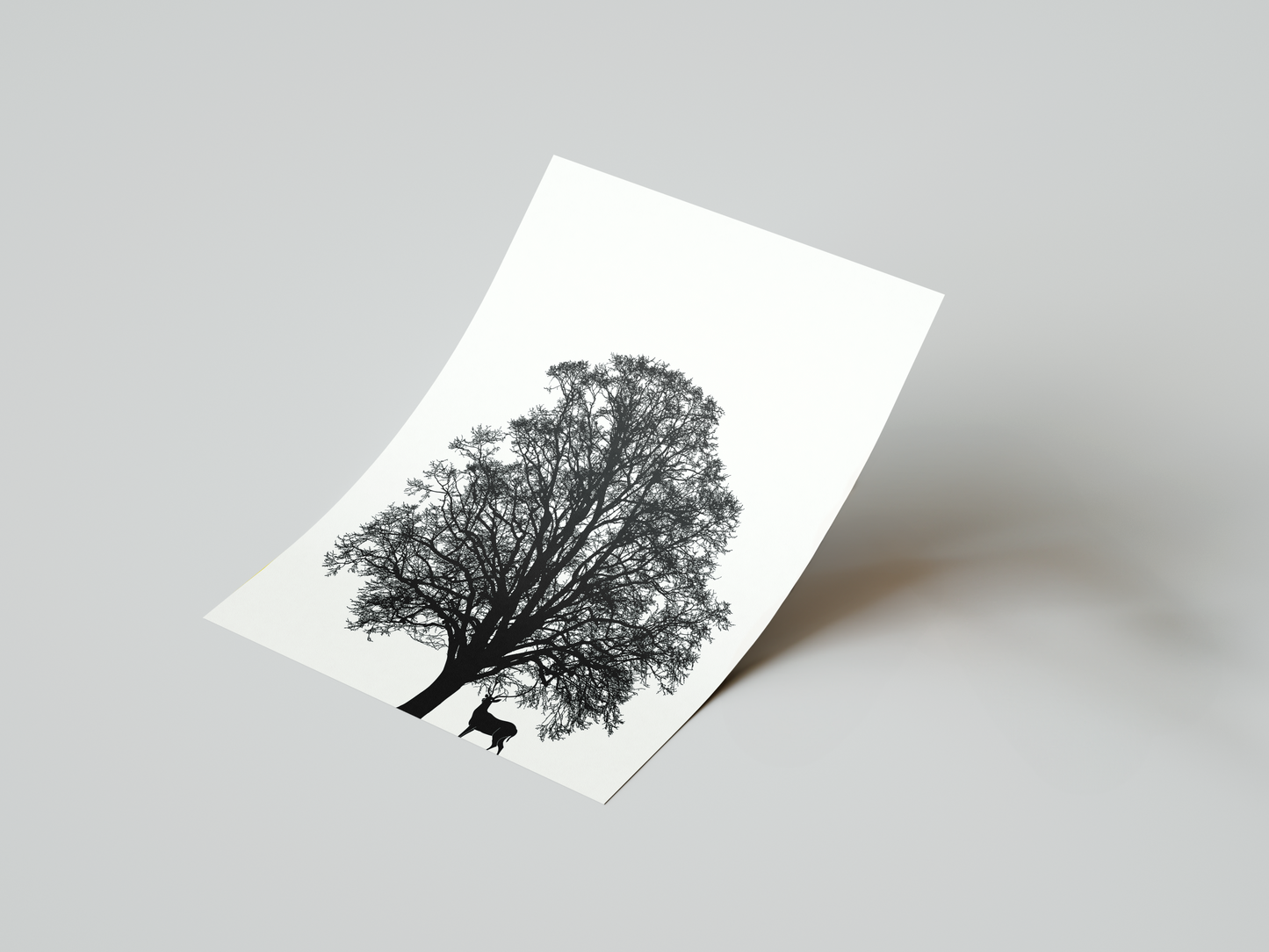 Deer Under the Tree Art Print