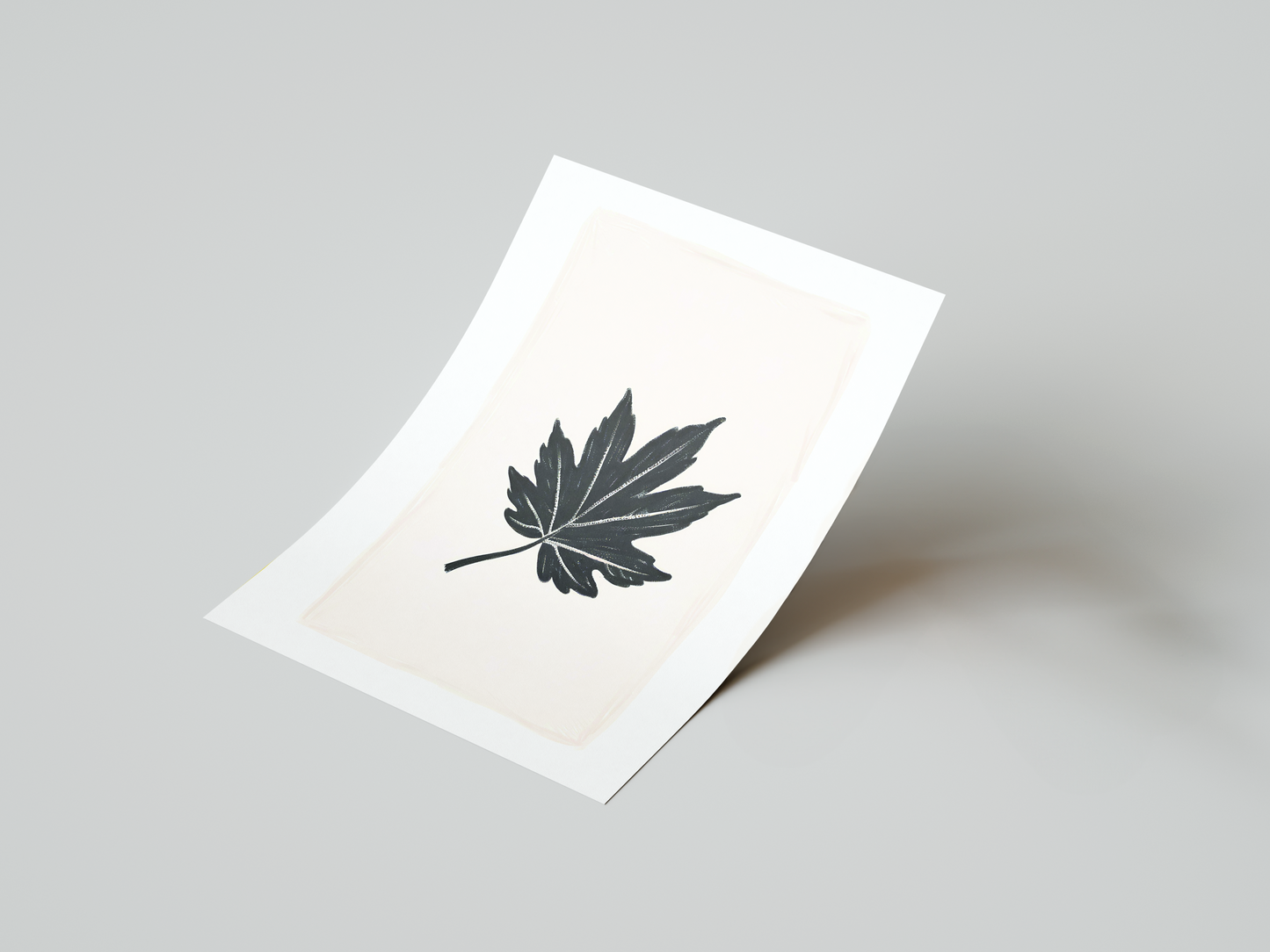 Black Botanical Leaf Art Print 2