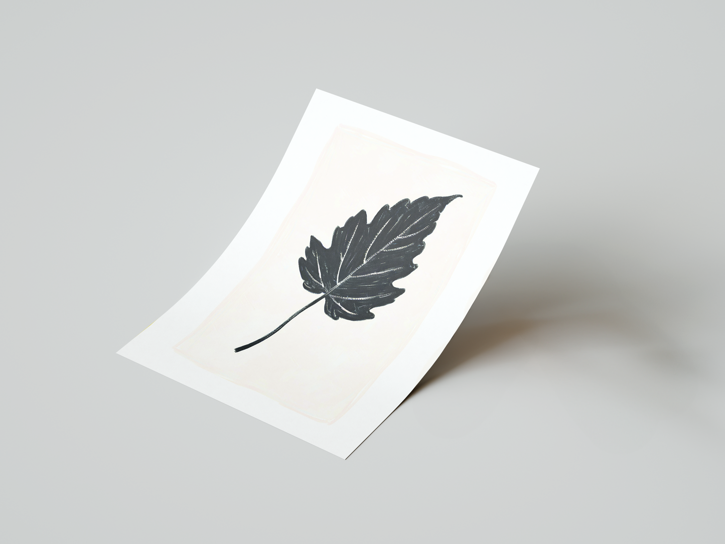 Black Botanical Leaf Art Print 3