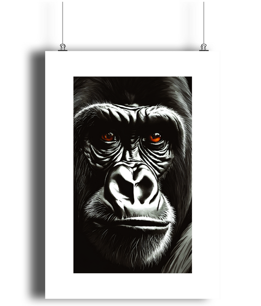 Majestic Gaze: Gorilla Wall Art Print