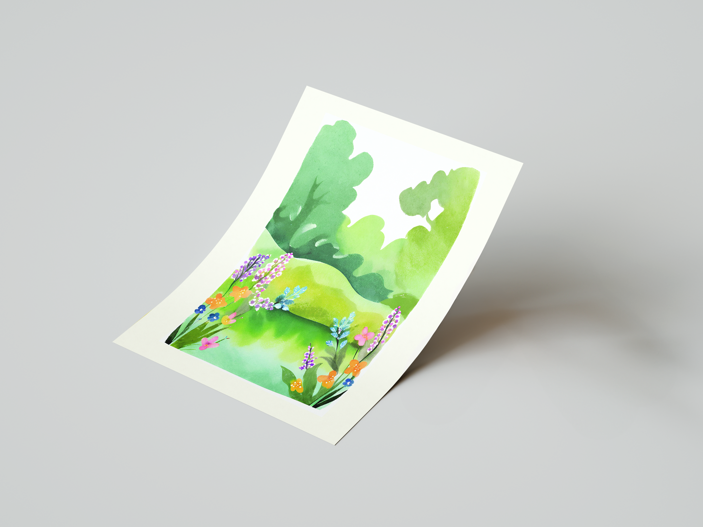 Green Garden Bloom Art Print