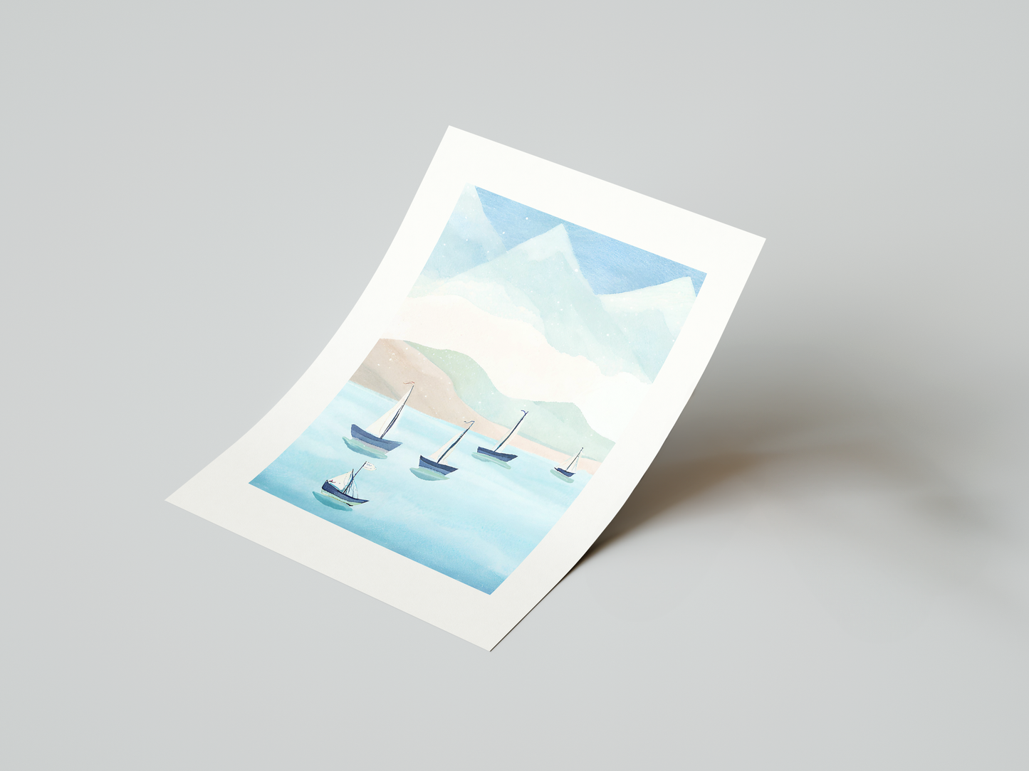 Serene Sailboats Art Print