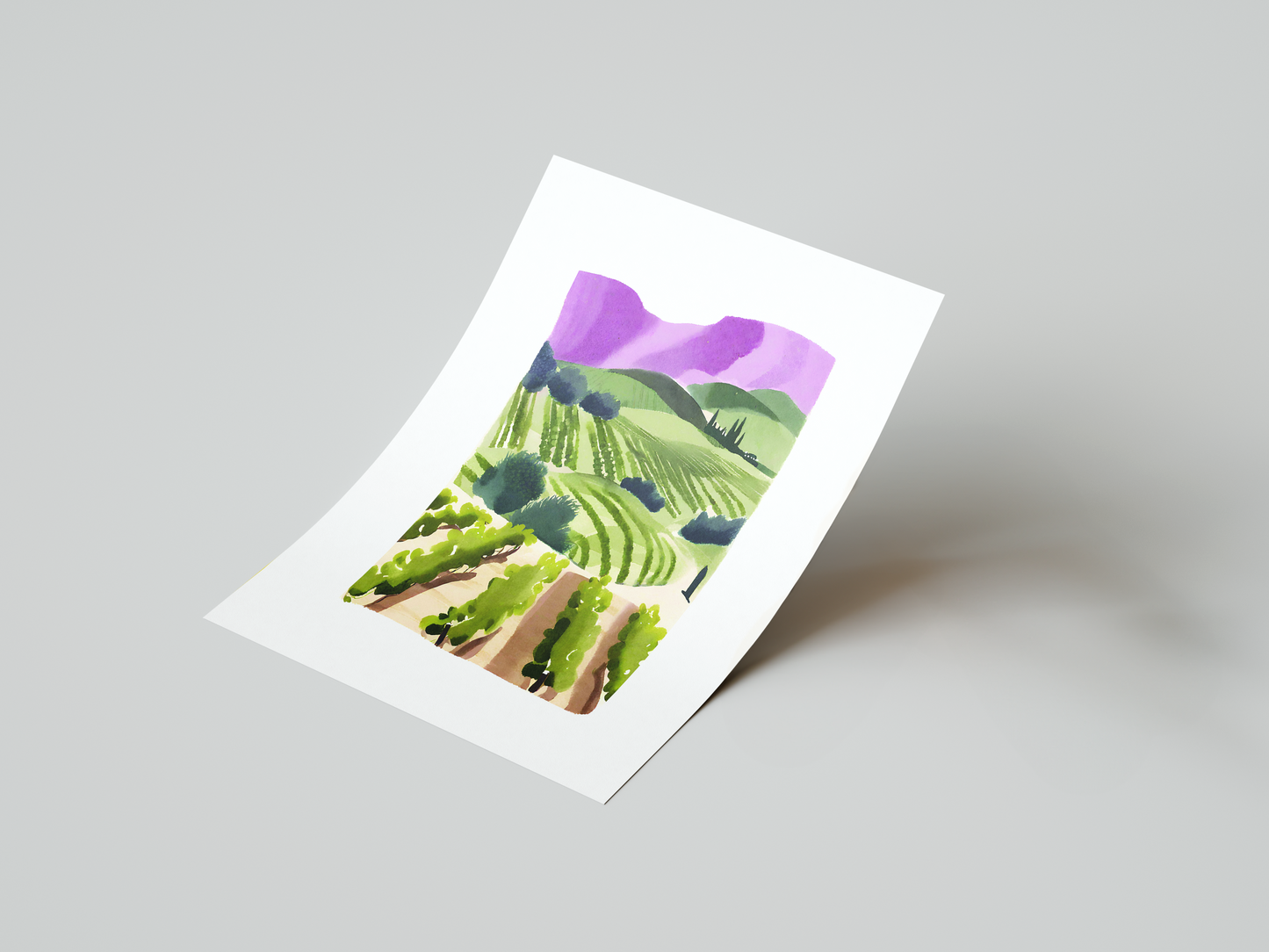 Vineyard Landscape Art Print