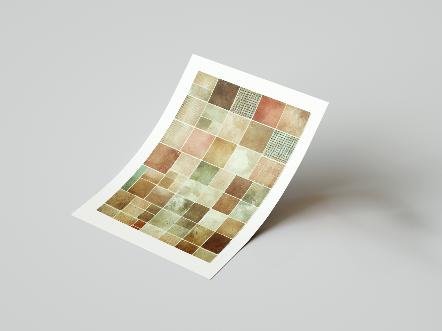 Terracotta Patchwork Art Print