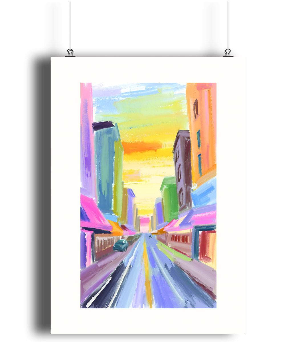 City at Dawn Art Print