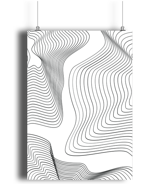 Abstract Line Wave Art Print