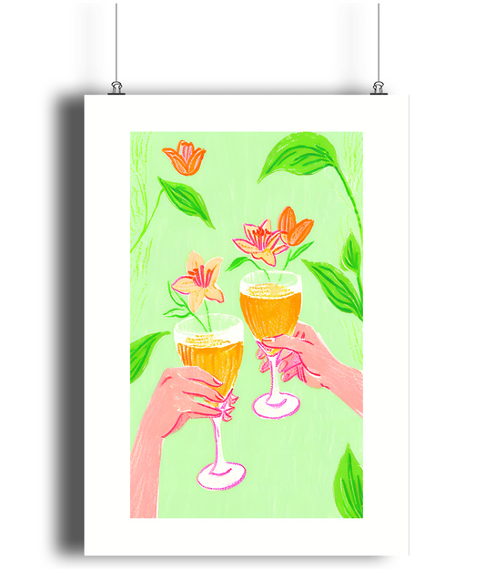 Cheers to Blooms Art Print