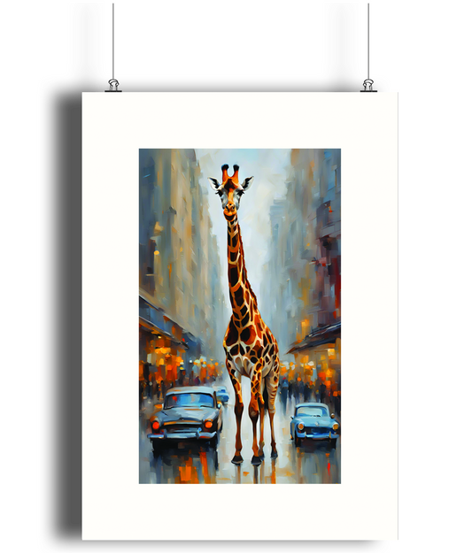 Urban Giraffe Art Print