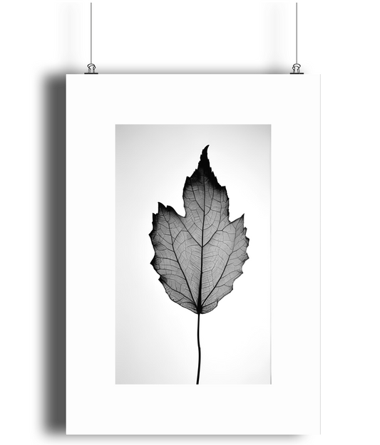 Natural Essence: Monochrome Leaf Art Print 3