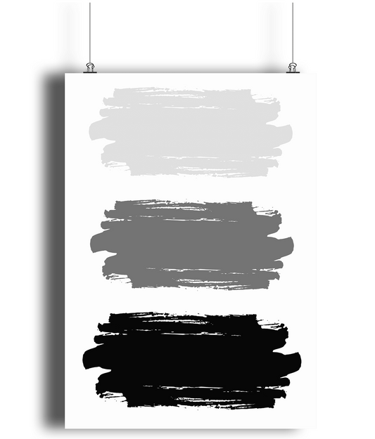 Grey Strokes Art Print