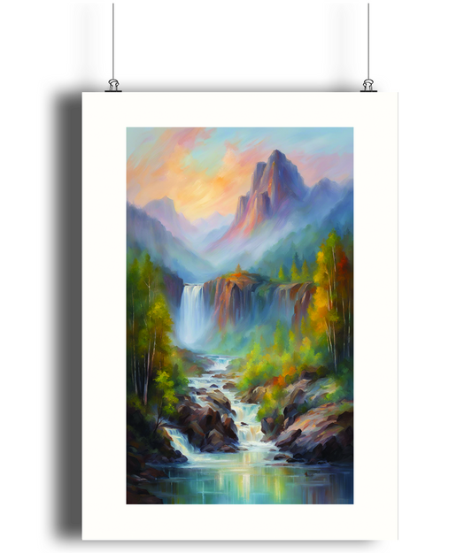 Mystical Falls Art Print