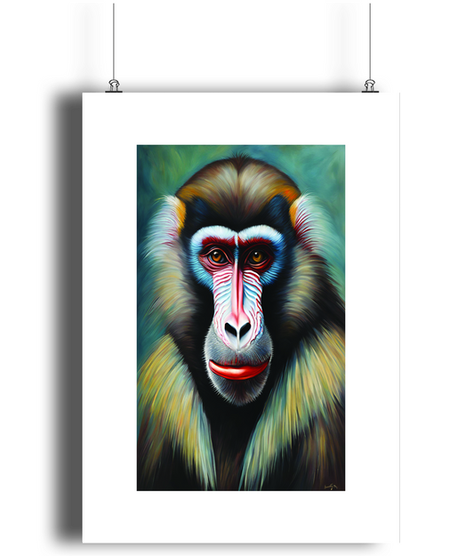 Mandrill Portrait Art Print