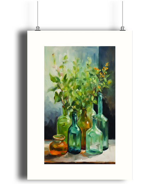 Vase & Floral Art Print