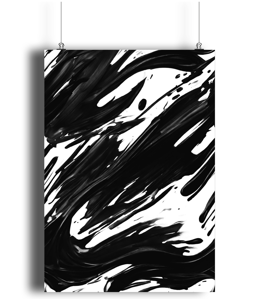 Black Swirl Art Print